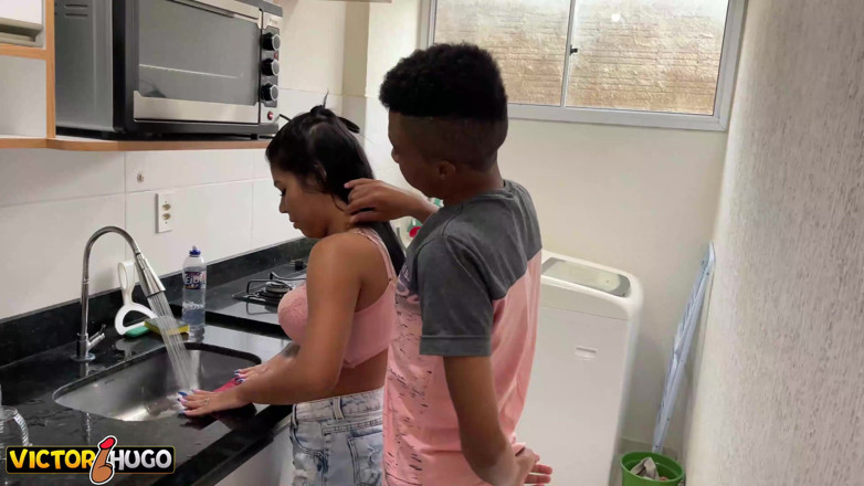 VictorHugo: Enjoying my wife in the kitchen