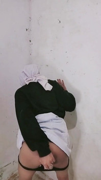 Sissy Hijab with Chastity Cage and Streching My Asshole