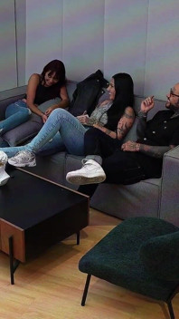 What a! I Fuck My Stepsister's Best Friend Through Ripped Jeans While We Play One