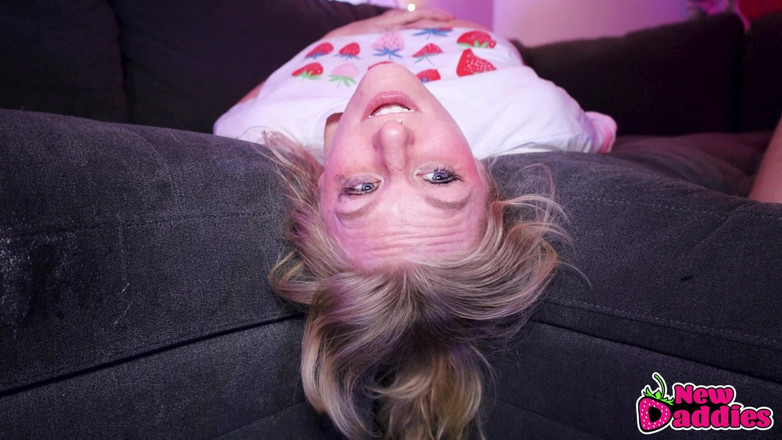 NewDaddies: Blonde Whore Gets Her Face Fucked Upside Down
