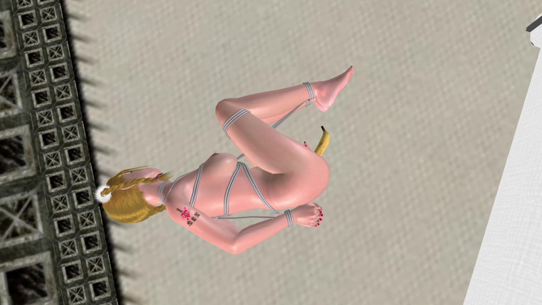 RenderLust: Kantoor banaan bondage: 3D-tekenfilmmeisje vastgebonden en gelikt met speelgoed