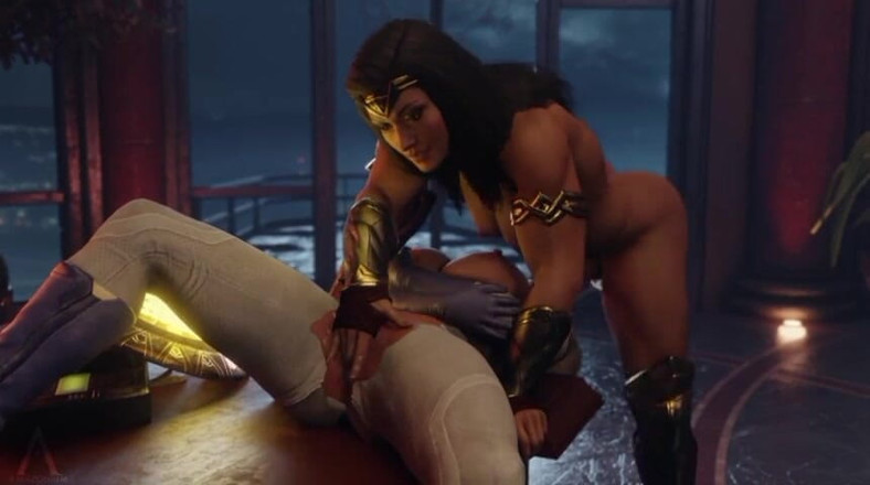 Divide XXX: Amazonium3d - Wonder Woman X Super Girl Love Exercise