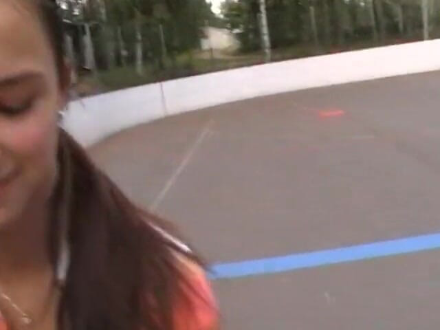 POV Orgasms: Brunette amateur teen sucking and fucking outdoors