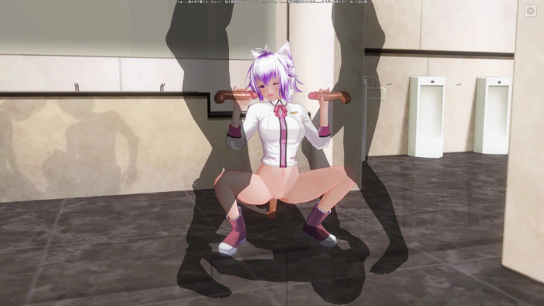 H3DC: 3D HENTAI. College girl in the toilet jumps on a...