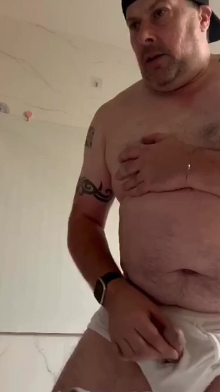 uktattooedchub74: V Tighty Whities I Wank a Cum