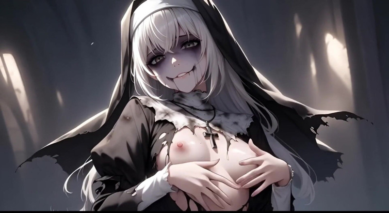 Ianimedia: Fallen Nun - Glossy Body, Breast Squeeze &amp; Explicit Posing
