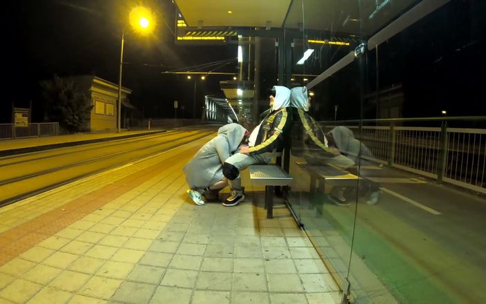 Dada Deville: Quick Risky Sex at Bus Stop with Squirt Orgasm and...