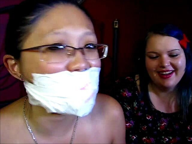 Selfgags classic: Teaching little mina the art of self-gagging!