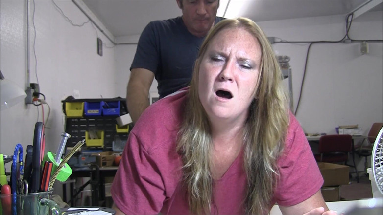 Vibra King Video: Jennifer gets pounded over a table at work