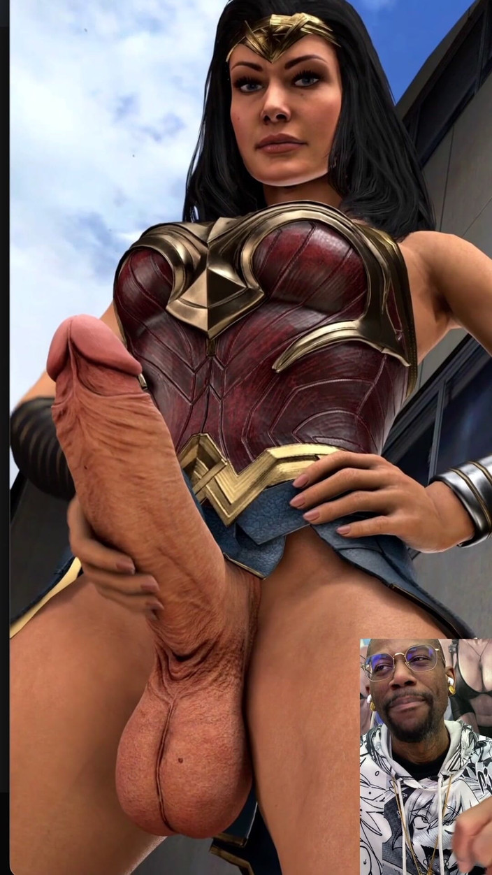 L6RD7BLU3 FUTA: Wonder Woman melancap zakar transgendernya yang cantik