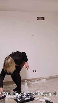 Incompetent Painting Slave? Humiliating Paint Jerk-off! - Mistress Julia