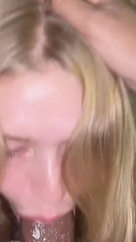 18yo Petite Blonde Covered in Sloppy BBC Cum