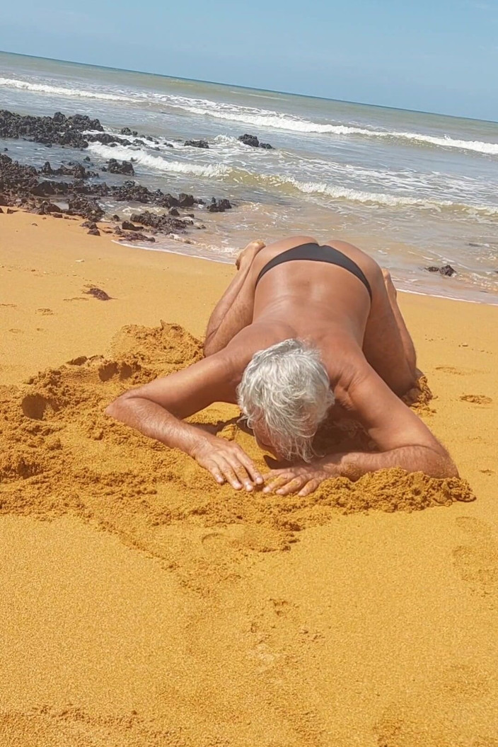Ladysilvas: Ladysilva on the Beach in Panties Hot Ass