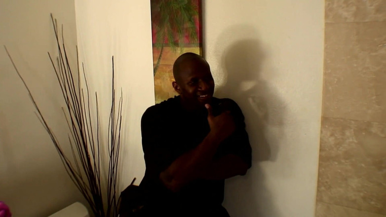 Black Passion: Stunning blonde babe fucked in the bathroom by his BBC