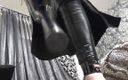 Goddess Misha Goldy: Sexy giantess in latex and in high heels humiliating you...
