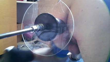 One2chris: Anal maskin gape knulla träning för latex bi slampa