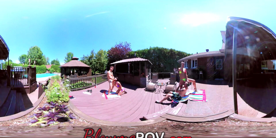Blow me POV: VR couple swapping orgy 4some
