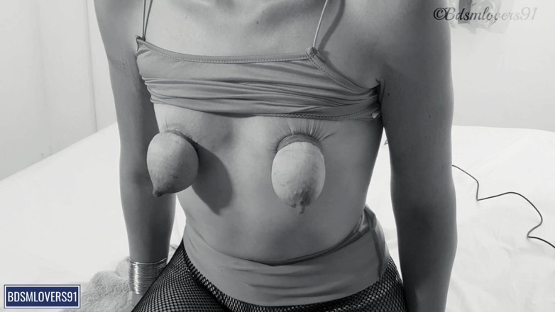 Bdsmlovers91: 輪ゴム緊縛で最高の垂れ下がったおっぱい - Bdsmlovers91