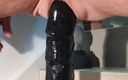 Dragontrainer: Travestito dildo nero lingerie bocciolo di rosa 1