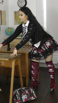 Echo; Deep Sucking & Fucking Her Dildo in Detention