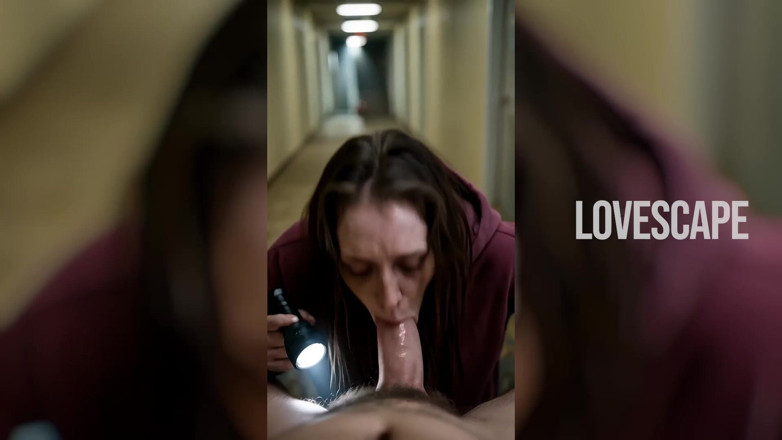 Lovescape: Scary Backrooms Babe Rides Trapped Guy