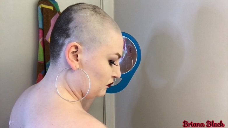 Briana Black: Smooth head shaving custom