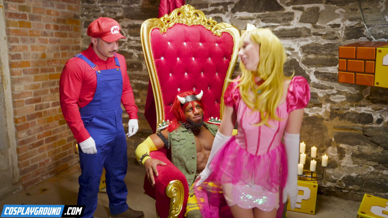 Cosplayground: Sky Pierce as Princess Peach Takes Bowser’s Big Black Cock -...