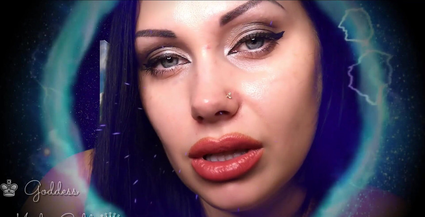 Goddess Misha Goldy: あなたは私の魅惑的な目を覗き込み、何をすべきかについての指示を得ることに夢中になっています。歌詞の意味: あなたは私に夢中になっているので、あなたは