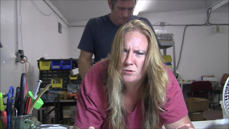 Vibra King Video: Jennifer gets pounded over a table at work