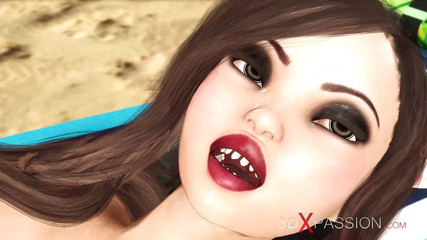 3dxpassion: Une brune sexy et excitée se fait baiser passionnément sur...