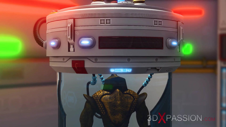 3dxpassion: Alien monster fucks hard a young blonde in the sci-fi...