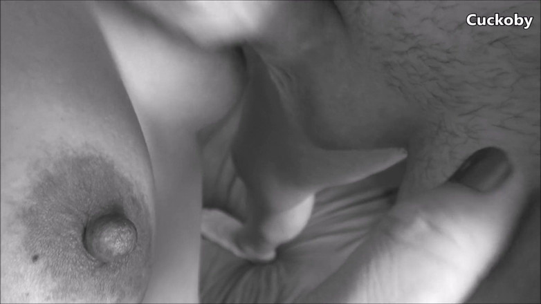 Cuckoby: Gorgeous cumshot on big tits and cum play