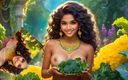 AI Girls: Beautiful Big Breasted Nude Indian Elf Girl with Kale (curly)