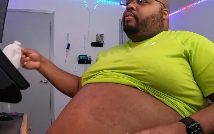 Blkhole420: Another work bloat and. Omg belly is getting huge.