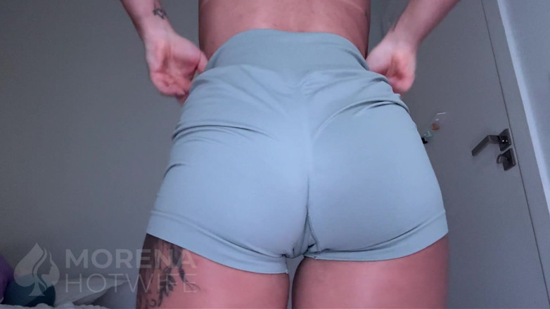 Morena hot wife: Brazilian Booty Queen in Tight Academy Shorts