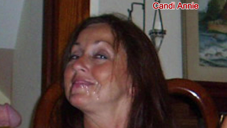 Candi Annie: Candi annie serie fotografica lingerie nera sborrata facciale