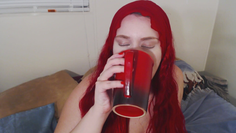 Scarlet Vixen: Sipping Fetish Oiled Tits Spit Licks
