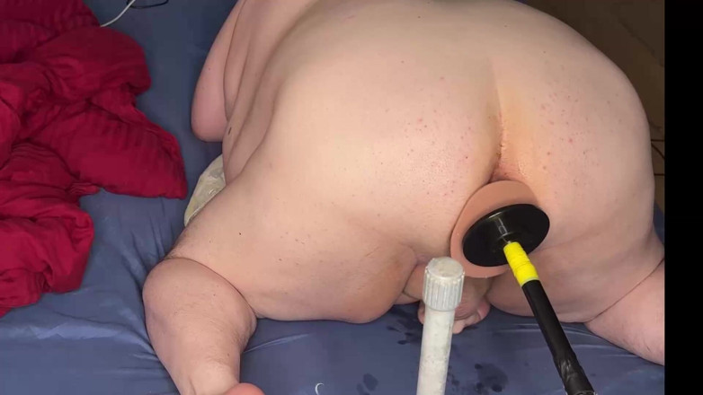 ChubbyCat: Fat Ass Destroyed by Sex Machine - Extreme Anal Stretching &amp; Deep...