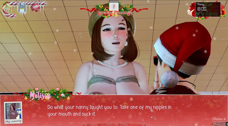 Cumming Gaming: Unlimited Christmas [Xmas hentai pornplay] ep.12 breastfeeding from nanny's huge milking...
