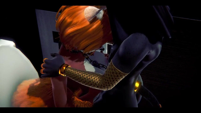 HentaiTubes: Blană Hentai - Anubis dogboy cu o fată Foxygirl într-o toaletă - japoneză...