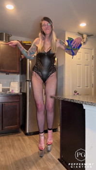 Giantess Serves up Chicken Piccata in 8-inch Heels & Black Lingerie