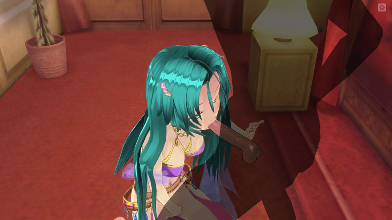 H3DC: 3D Hentai girl with blue hair touches her pussy and...