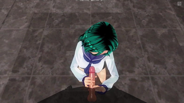 H3DC: 3D Hentai Girl com cabelo azul masturba um cara no...