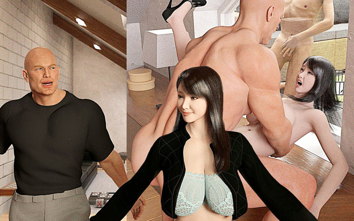 Lustful Gaming: Над азиатской шлюшкой-женой доминирует большой мускулистый мужчина перед бойфрендом