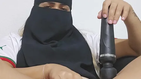 Real Arabic Hijab Niqab Step Mom Masturbates Creamy Pussy  