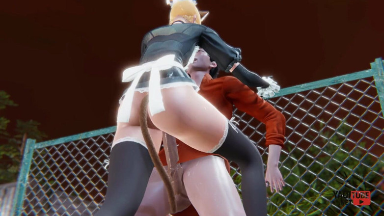 Yaoitube: Yaoi - pembantu rumah kucing seksi Femboy dikongkek di tempat awam