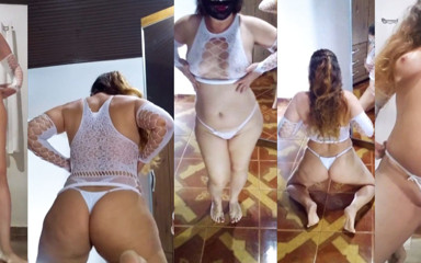 Mirelladelicia: Striptease, White Lingerie Set