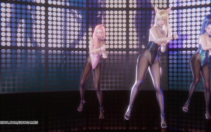 3D-Hentai Games: [MMD] Laysha - вечеринка сегодня вечером Ahri Seraphine Kaisa, сексуальный стриптиз Лиги легенд, хентай