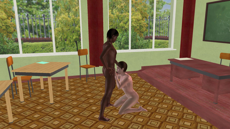 LustMen: 动画 3D 同性恋色情 - 一个白人吮吸黑人的鸡巴