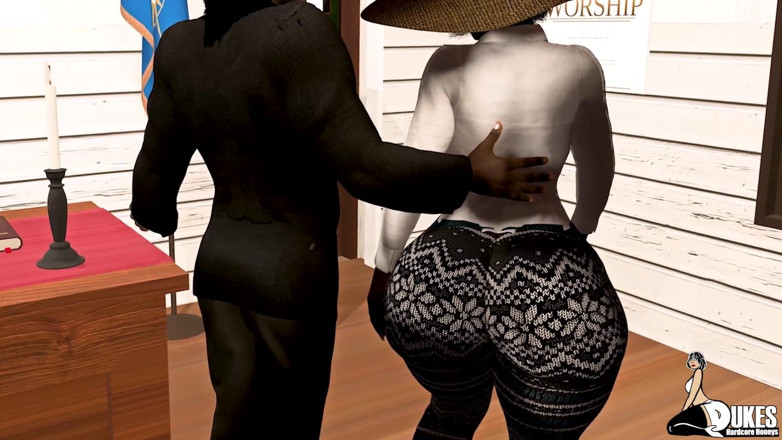 Dukes Hardcore Honeys: Mrs. Jiggles rides the pastors huge cock